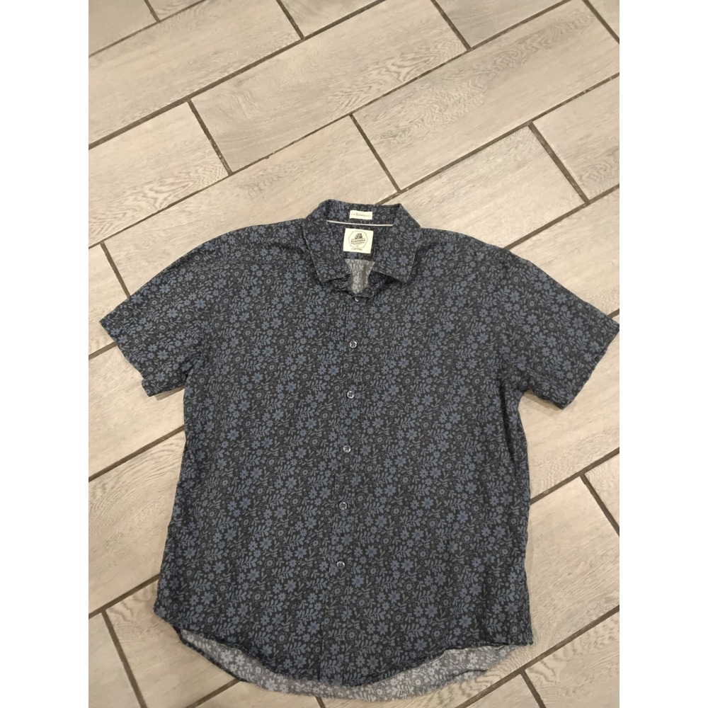 Kennington California The Estate Shirt  XL Blue Floral Short Sleeve Button Up